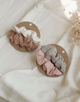 GOTS Organic Muslin Scrunchies - Walnut/Sand - SALE