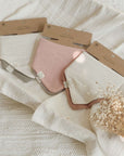 Organic Muslin Bibs - Dusty Rose/Caramel
