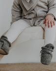 Organic Fleece Booties - Dark Grey Melange