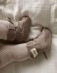 Organic Knit Booties - Caramel