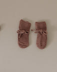 Organic Knit Booties - Walnut - S A L E