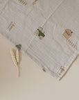 Organic Muslin Swaddle - Little Farm - 120x120cm