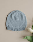 Organic Thin Knit Beanie - Dusty Blue