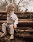 Organic Rib SET Beanie & Scarf - Caramel