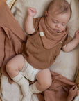 Organic Muslin Bibs - Walnut/Sand