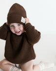 Organic Knit Beanie - Chocolate