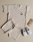 Organic Summer Knit Shorts - Sand