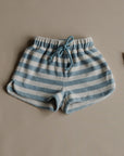 Organic Terry Shorts - Blue Striped