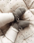 Organic Knit Booties - Khaki - S A L E
