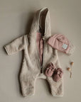 Organic Fleece Booties - Dusty Rose Melange