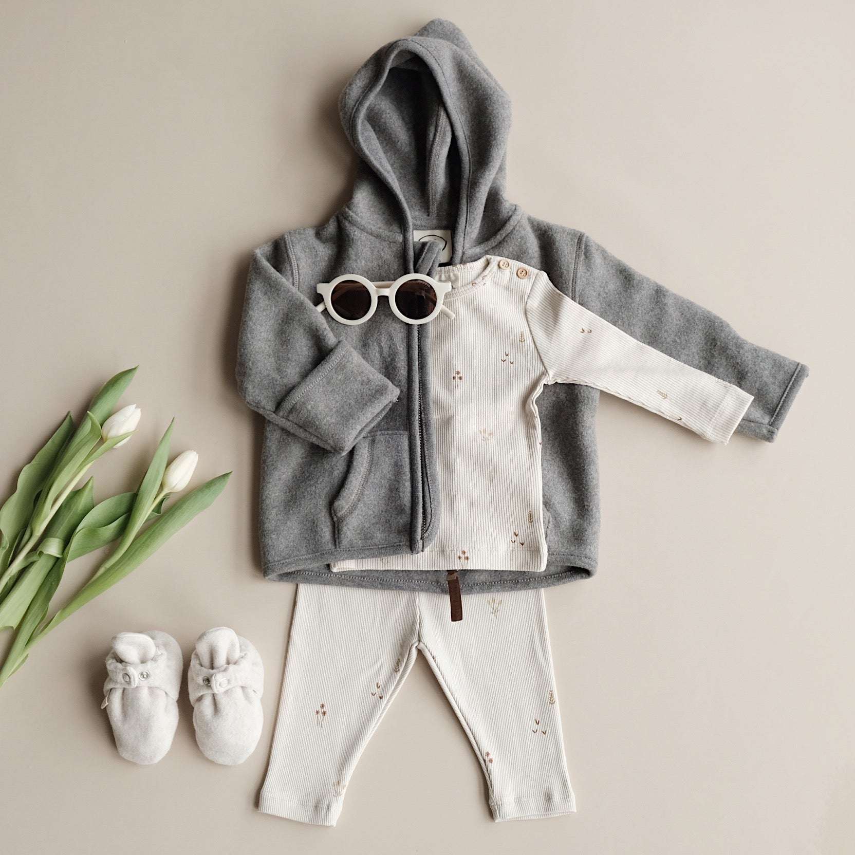 Organic Fleece Jacket - Dark Grey Melange