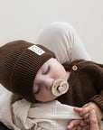 Organic Knit Beanie - Chocolate