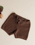 Organic Summer Knit Shorts - Chocolate Brown