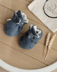 Organic Fleece Booties - Blue Melange - SALE