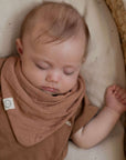 Organic Muslin Bibs - Walnut/Sand