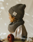 Organic Knit Set - Beanie & Scarf - Khaki