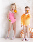Sustainable UV Longsleeved Bathing Suit - Bright Orange (UV STANDARD 801)