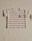 Organic Terry Shirt - Latte Striped