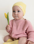 Organic Thin Knit Beanie - Lemon Tonic