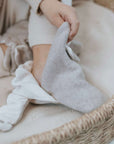Organic Fleece Booties - Taupe Melange