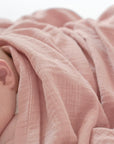 Organic Muslin Swaddle - Dusty Rose - 120x120cm