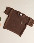 Organic Palm Summer Knit Shirt - Chocolate Brown