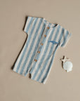 Organic Terry Onesie - Blue Striped