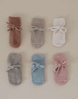 Organic Knit Booties - Dusty Blue