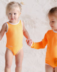 Sustainable UV Longsleeved Bathing Suit - Bright Orange (UV STANDARD 801)