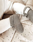 Organic Knit Booties - Khaki - S A L E