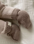 Organic Knit Booties - Caramel