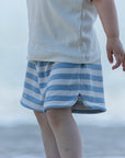 Organic Terry Shorts - Blue Striped