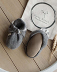 Organic Fleece Booties - Dark Grey Melange