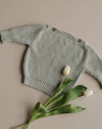 Organic Oversize Knit Pulli - Seagrass