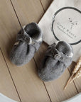 Organic Fleece Booties - Dark Grey Melange