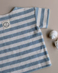 Organic Terry Shirt - Blue Striped