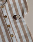 Organic Terry Onesie - Latte Striped