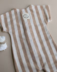 Organic Terry Onesie - Latte Striped