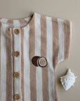 Organic Terry Onesie - Latte Striped