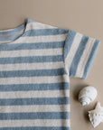 Organic Terry Shirt - Blue Striped