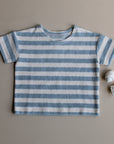 Organic Terry Shirt - Blue Striped