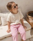 Organic Lounge Pants - Pink Striped