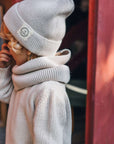 Organic Knit Set - Beanie & Scarf - Sand