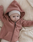 Organic Fleece Jacket - Dusty Rose Melange