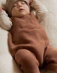 Organic Knit Dungarees - Walnut - S A L E