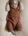 Organic Knit Dungarees - Walnut - S A L E