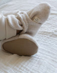 Organic Fleece Booties - Light Beige Melange