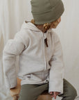 Organic Fleece Jacket - Light Beige Melange