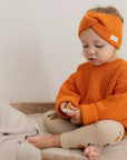 GOTS Organic Rib Leggings - Little Orange
