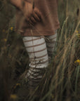 Organic Rib Leggings - Caramel Striped